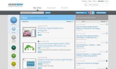 Screenshot der Seite Oneview.com