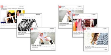Pro Kampagne drei Creatives, links: Storytelling-Variante, rechts: Sustained CTA-Variante. Grafik Facebook/Adaptly