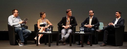 v.l.: Ciaran O'Kane (ExchangeWire), Cadi Jones (Yahoo), Kasper Skou (Semasio), Carsten Müller (Sociomantic), Ciro Scognamiglio (Media iQ)