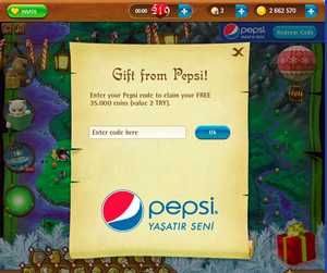 Beispiel "Bubble Wish Saga": Mit einem Code von der Pepsidose kommt der Spieler weiter