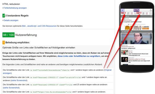 Hinweise zu Optimierung von mobilem Seiteninhalt, Bild: Bloofusion Bild: Bloofusion