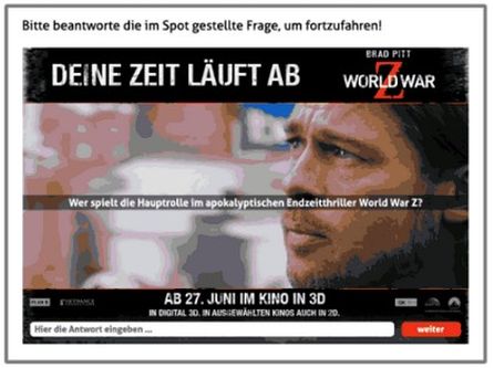 Adwall von CaptchaAd, Beispiel