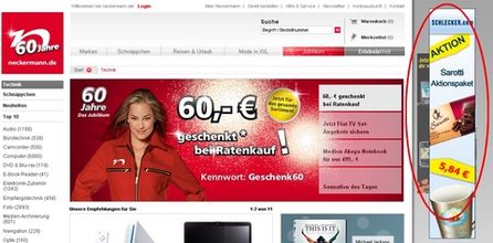 Screenshot neckermann.de