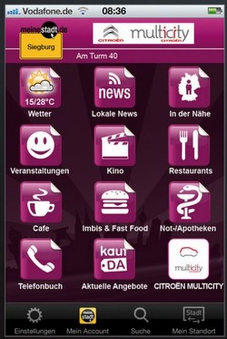 Screenshot eines Beispiels für eine "Branding Week"-Kampagne von Citroen Multicity.