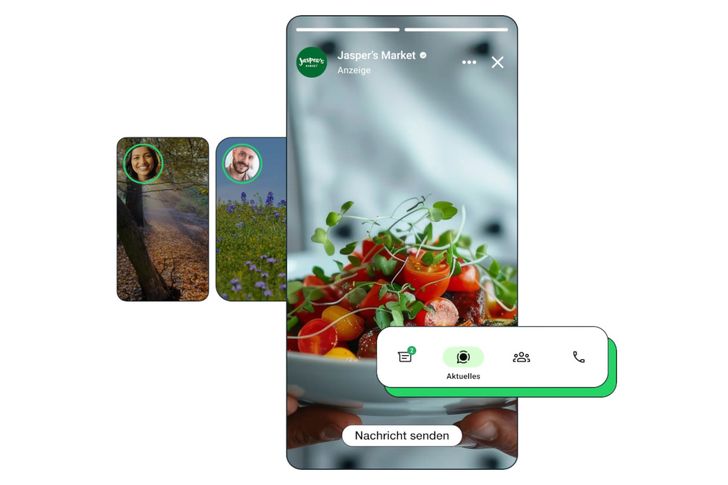 Mock-up für eine Werbeanzeige in einer Statusmeldung, Quelle: Meta, Bild: Meta Bild: Meta