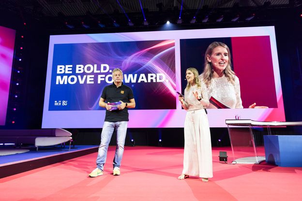 Dirk Freytag, BVDW, und Verena Gründel, Dmexco, auf der Bühne , Bild: Koelnmesse