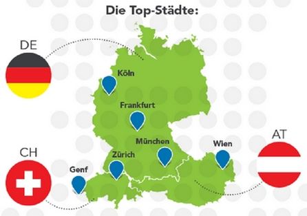 Die beiden größten Städte in Deutschland - Berlin und Hamburg - hinken bei der Nutzung von LinkedIn noch hinterher. Quelle: LinkedIn