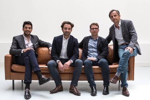 v.l.n.r.: Vincent Luciani (Guppen COO & Frankreich CEO), Guillaume de Roquemaurel (Gruppen CEO), Philippe Rolet (Gruppen CTO) and François de la Villardière (Chairman of the Board of Directors)