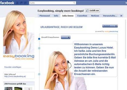 Mehr Gäste durch Facebook? Prototyp der Hotelbuchungsplattform Julia auf Facebook
