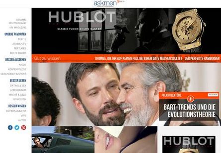 Screenshot AskMen Deutschland, Quelle: InteractiveMedia