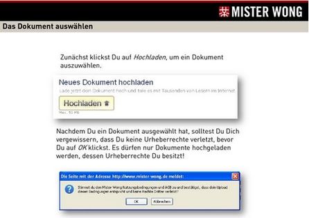 einfach hochladen...