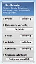 Optionen beim Ford-Konfigurator.