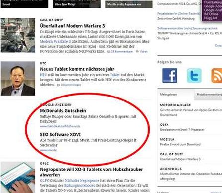 Screenshot golem.de