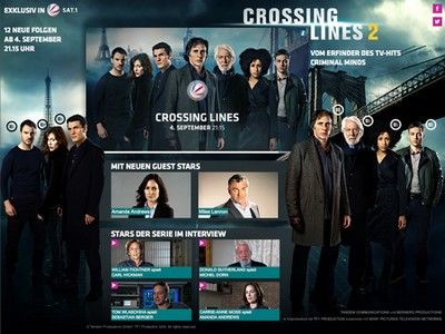 Beispiel einer SkadlayAd: Kampagne für die Sat1-Serie "Crossing Lines"