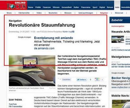 Screenshot Focus.de