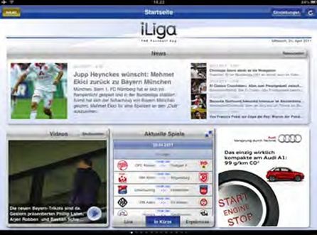 iLiga iPad App mit Audi Sponsoring