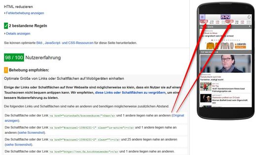 Hinweise zu Optimierung von mobilem Seiteninhalt, Bild: Bloofusion Bild: Bloofusion