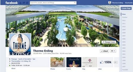 Facebook-Auftritt der Therme Erding