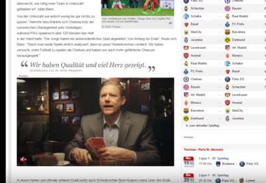 Screenshot InText-Spot des Werbetreibenden Tipico, hier auf kicker.de