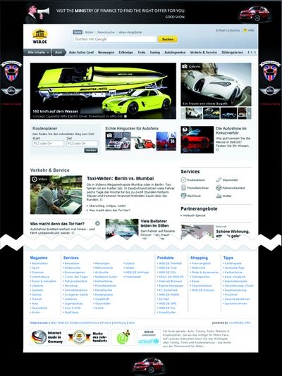 Die Werbung umfasst den kompletten Rahmen einer Website.