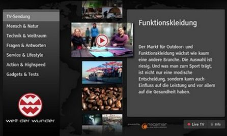 VideoApp Welt der Wunder, Screenshot