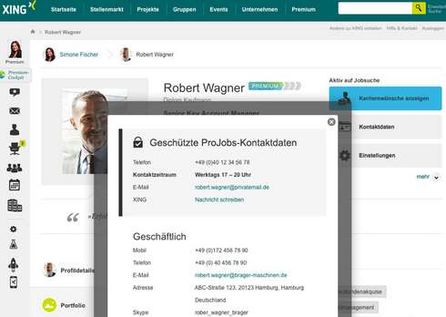 Screenshot ProJobs. Quelle: Xing