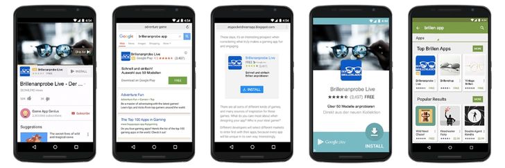 Anzeige-Beispiele einer Universal App Campaigns von Google AdWords